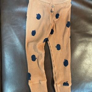 Zara Tan and Blue Polka Dot Ribbed Leggings